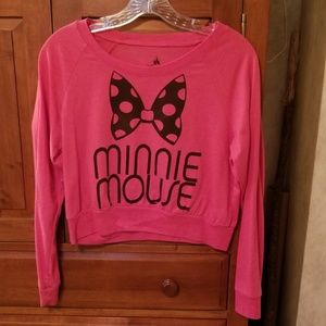 Disney, Minnie Mouse, Long Sleeve Crop Top